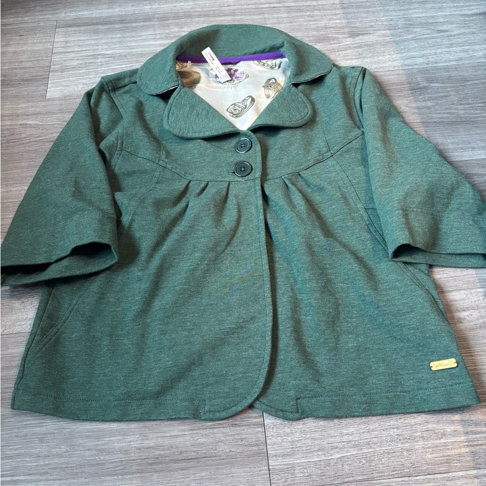 Vintage Gentle Fawn Forest Green Kids Cape